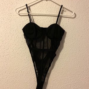 SOLD // Sheer corset bodysuit